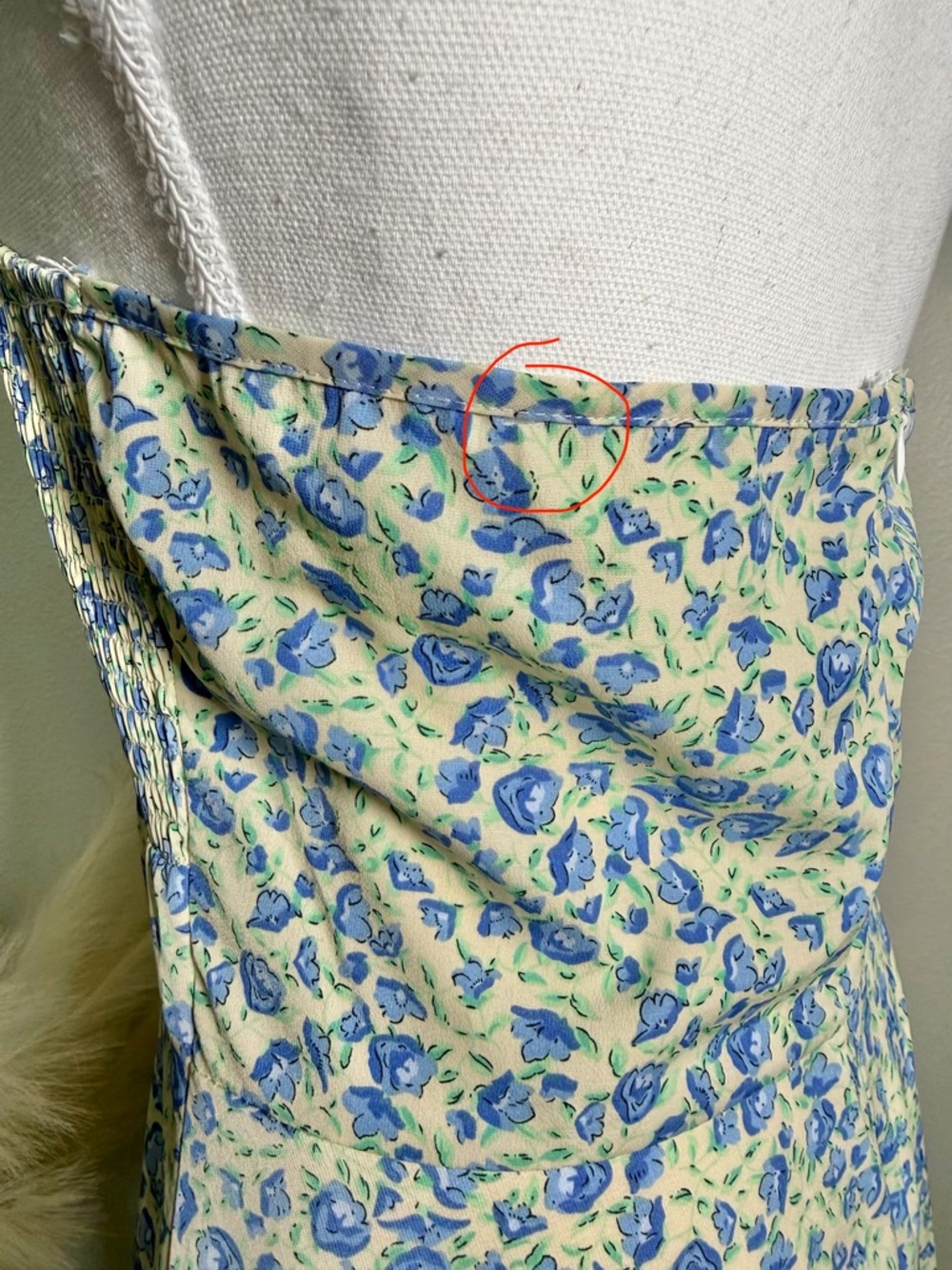 Blue Floral Sundress with Smocked Bodice - Picture 6 of 12